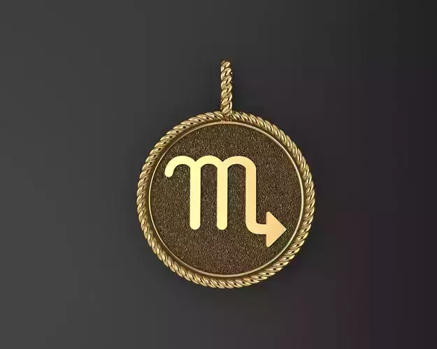 Zodiac Sign Pendant scorpio 3D print model