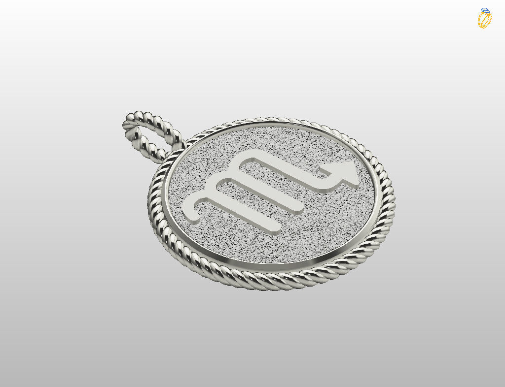 Zodiac Sign Pendant scorpio 3D print model_30