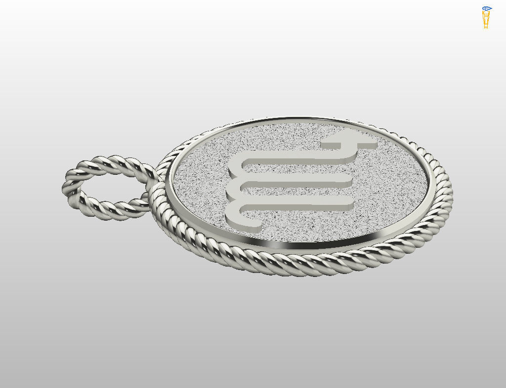 Zodiac Sign Pendant scorpio 3D print model_28