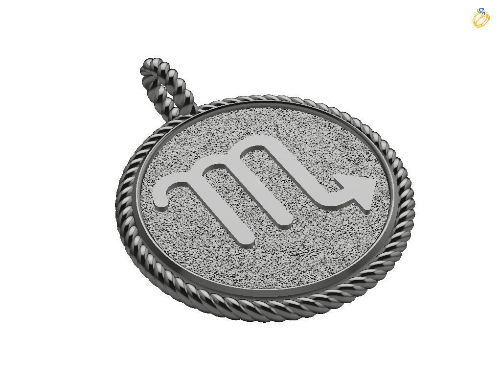 Zodiac Sign Pendant scorpio 3D print model_31