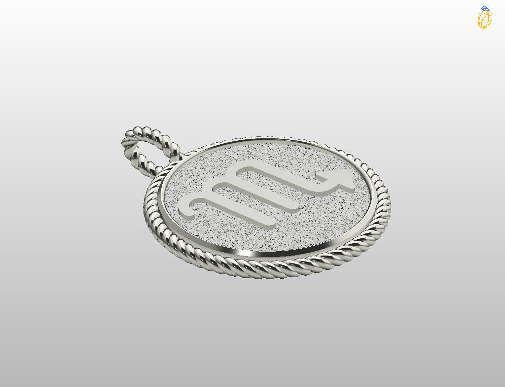 Zodiac Sign Pendant scorpio 3D print model_27