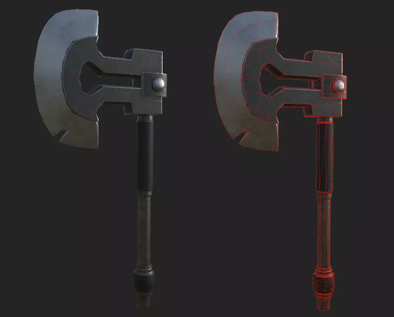 Simple Axe Low-poly 3D model