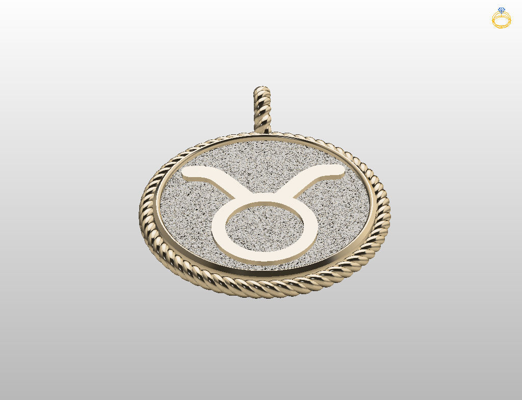 Zodiac Sign Pendant Taurus 3D print model_27