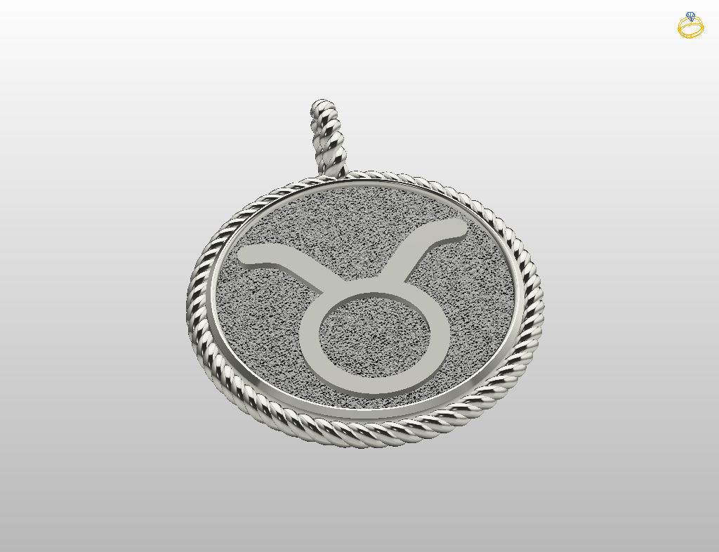 Zodiac Sign Pendant Taurus 3D print model_30