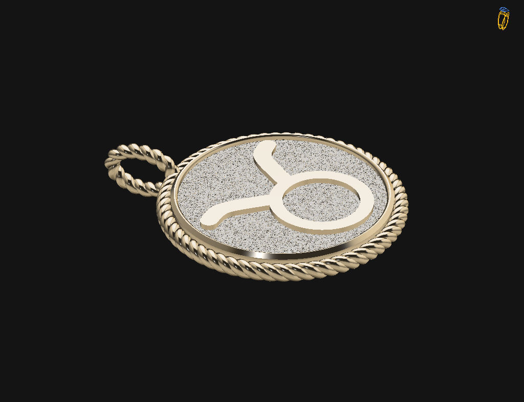 Zodiac Sign Pendant Taurus 3D print model_22