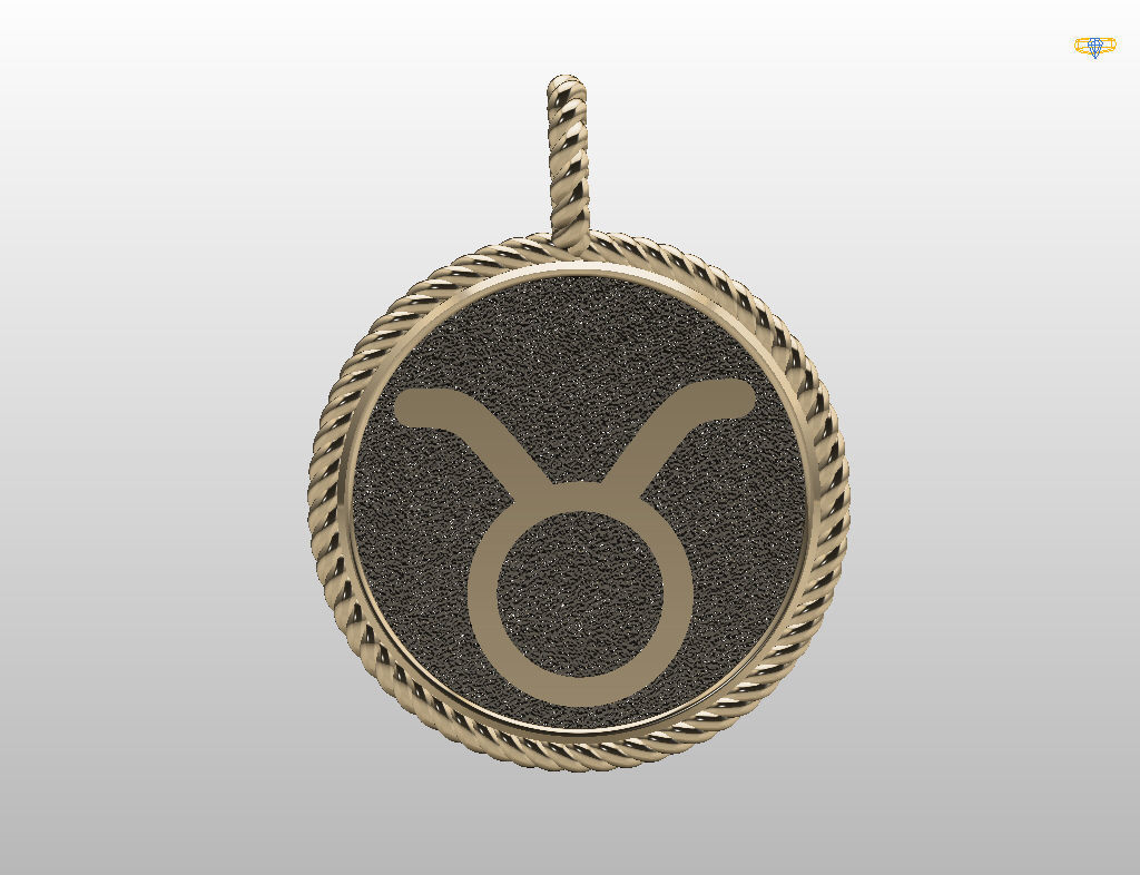 Zodiac Sign Pendant Taurus 3D print model_28