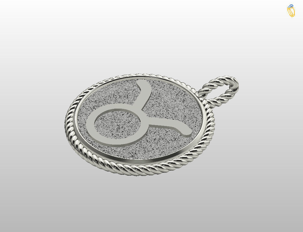 Zodiac Sign Pendant Taurus 3D print model_5