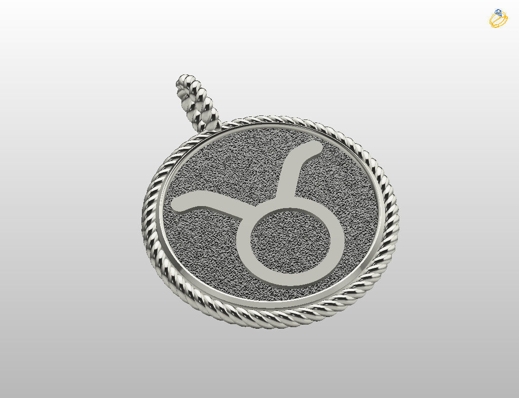 Zodiac Sign Pendant Taurus 3D print model_18