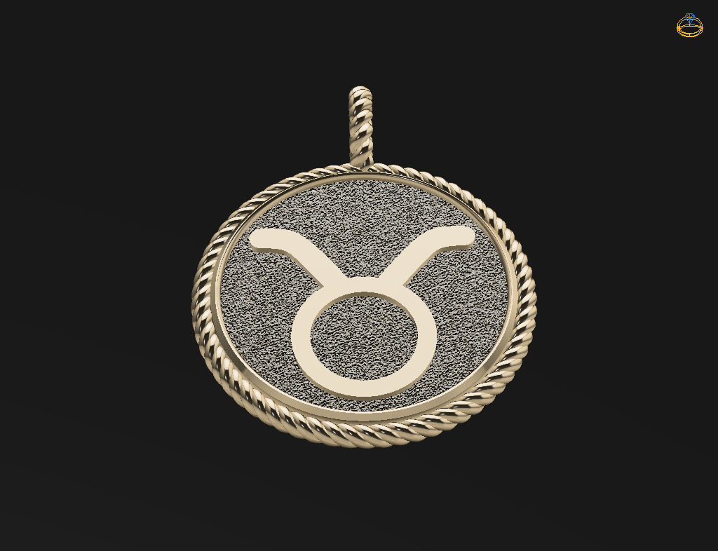 Zodiac Sign Pendant Taurus 3D print model_23