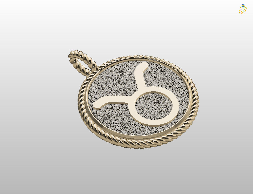 Zodiac Sign Pendant Taurus 3D print model_25