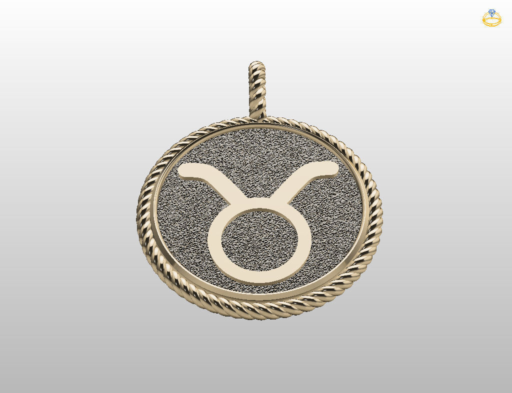 Zodiac Sign Pendant Taurus 3D print model_24