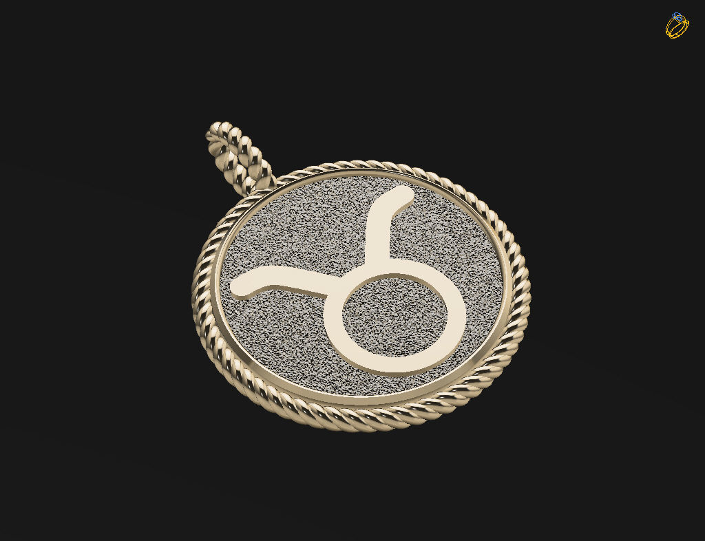 Zodiac Sign Pendant Taurus 3D print model_21
