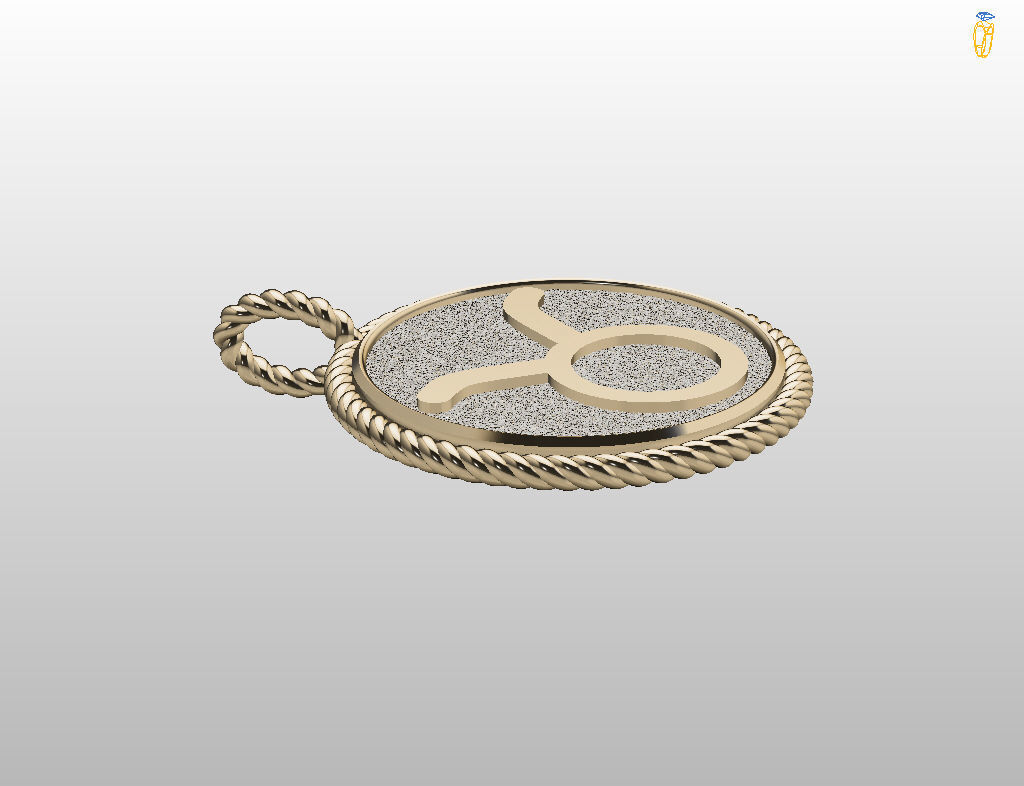 Zodiac Sign Pendant Taurus 3D print model_26