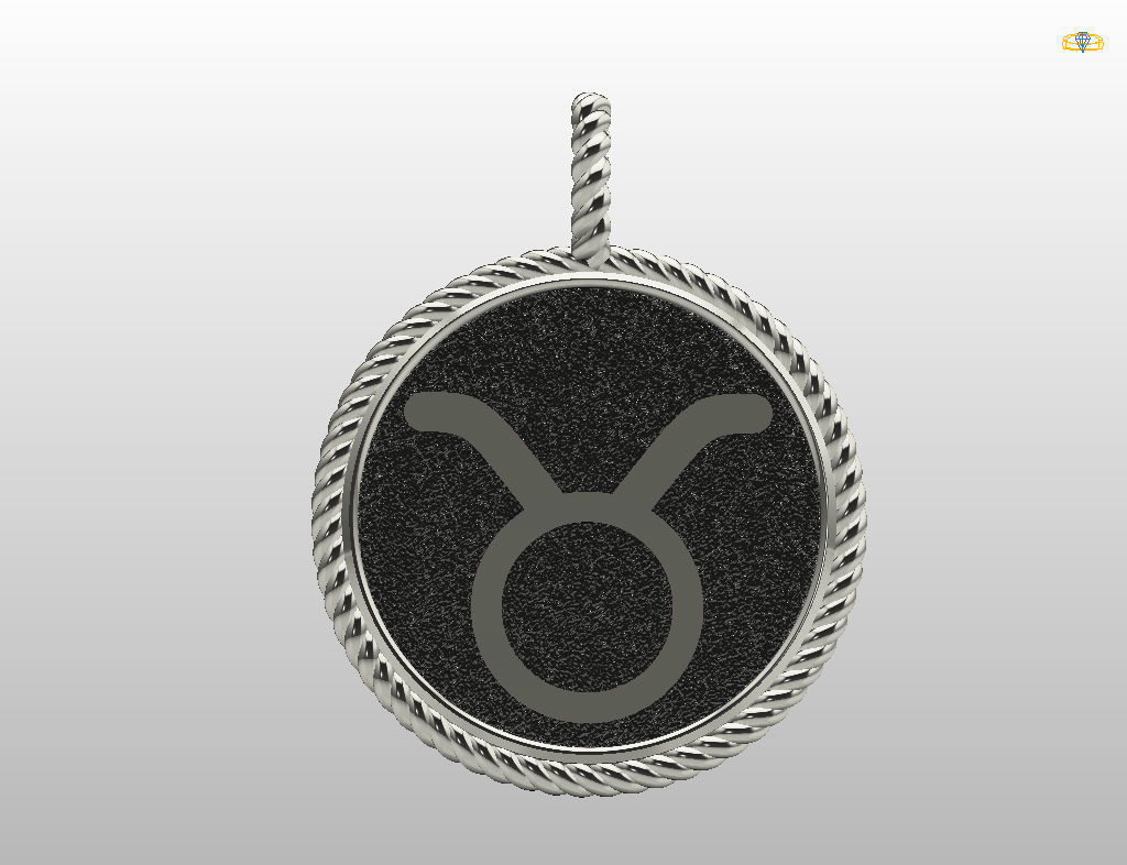 Zodiac Sign Pendant Taurus 3D print model_29
