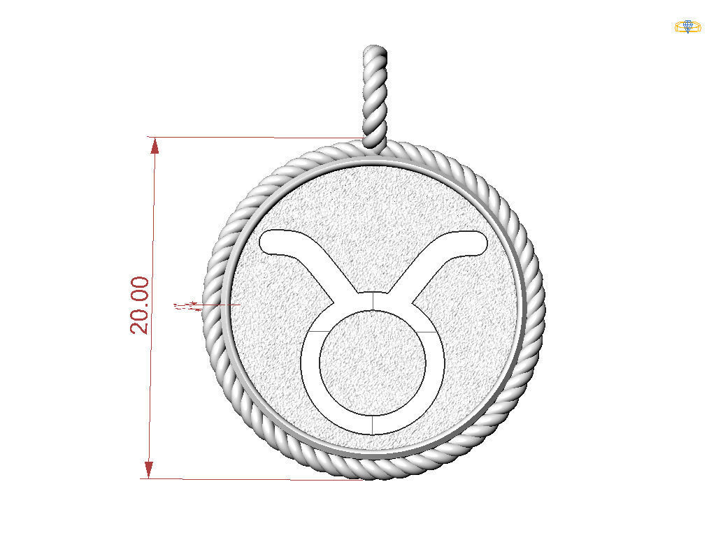 Zodiac Sign Pendant Taurus 3D print model_20