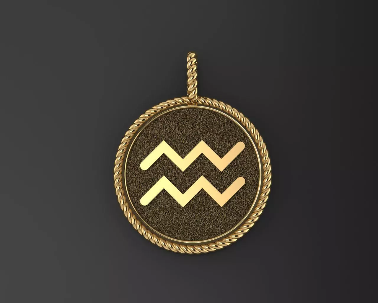 Zodiac Sign Pendant Aquarius 3D print model_0