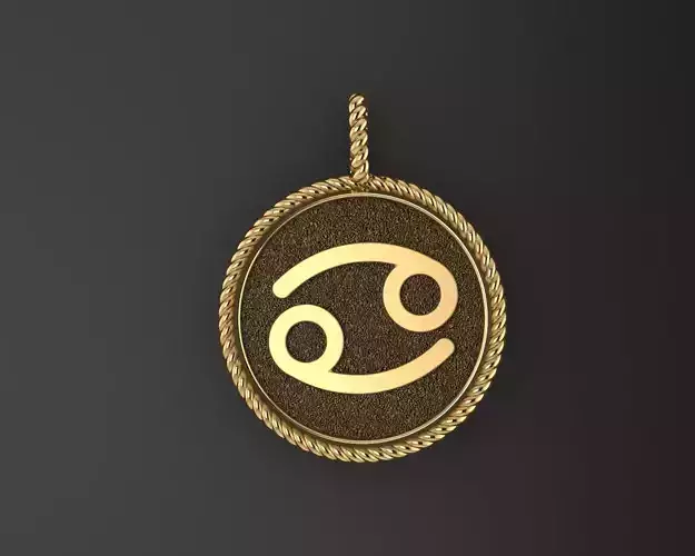 Zodiac Sign Pendant cancer 3D print model