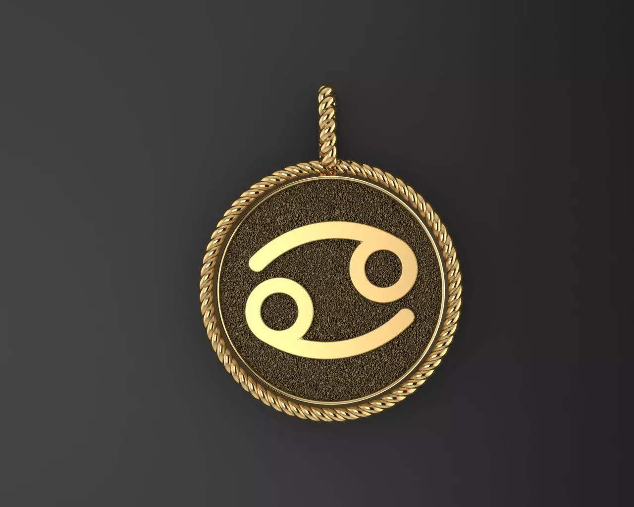Zodiac Sign Pendant cancer 3D print model_0