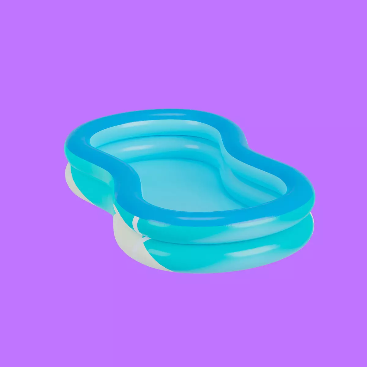 Curved Swimming Inflatable Pool Low-poly 3D model