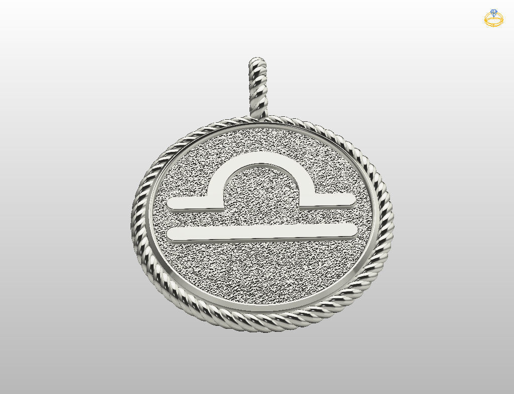 Zodiac Sign Pendant Scales libra 3D print model_16