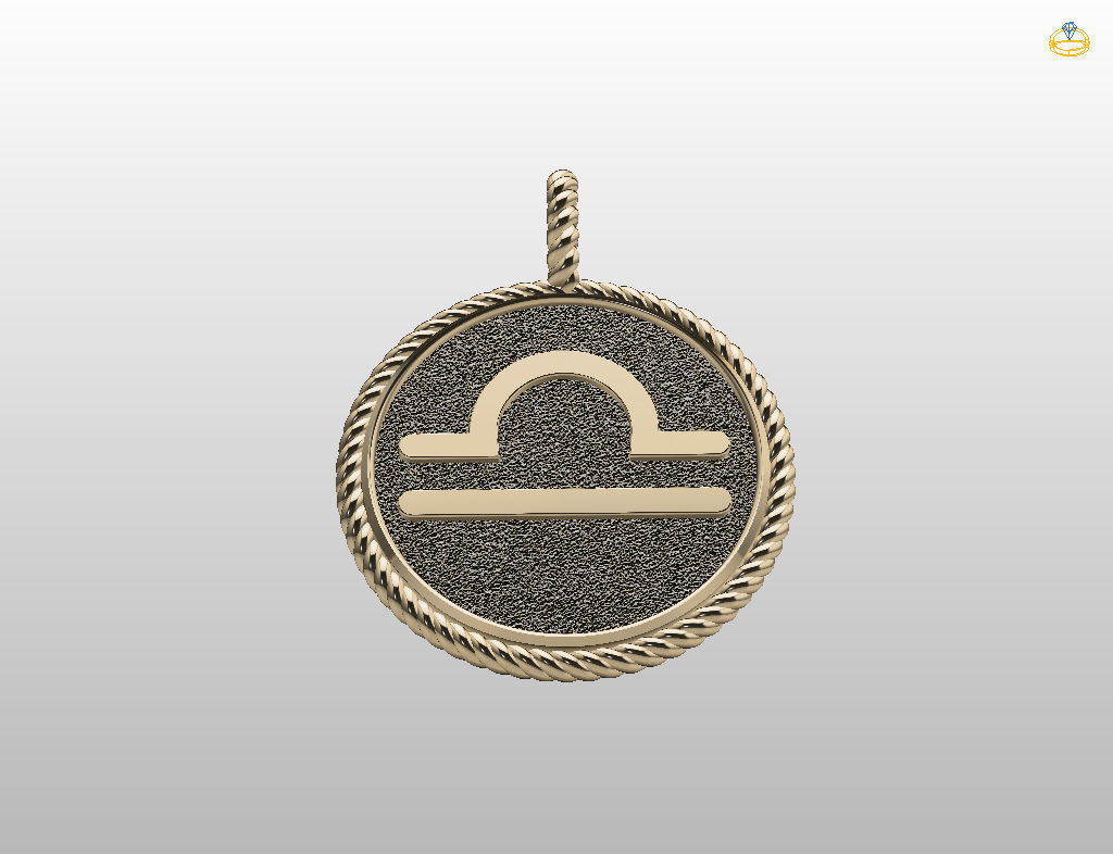 Zodiac Sign Pendant Scales libra 3D print model_21