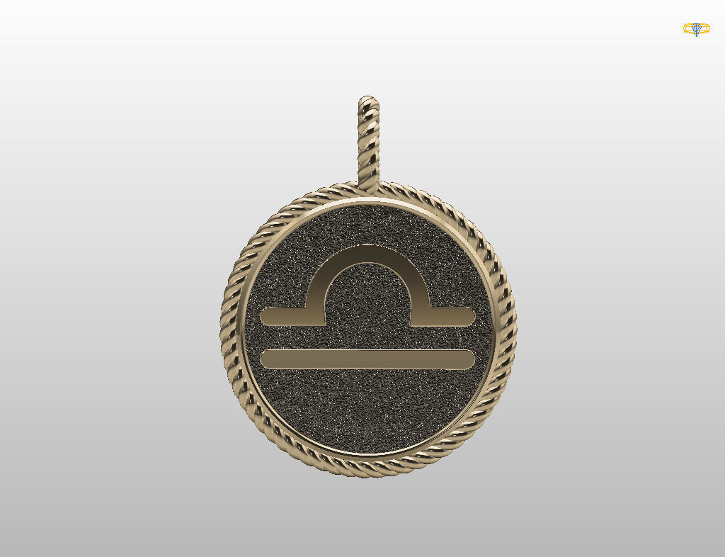 Zodiac Sign Pendant Scales libra 3D print model_23