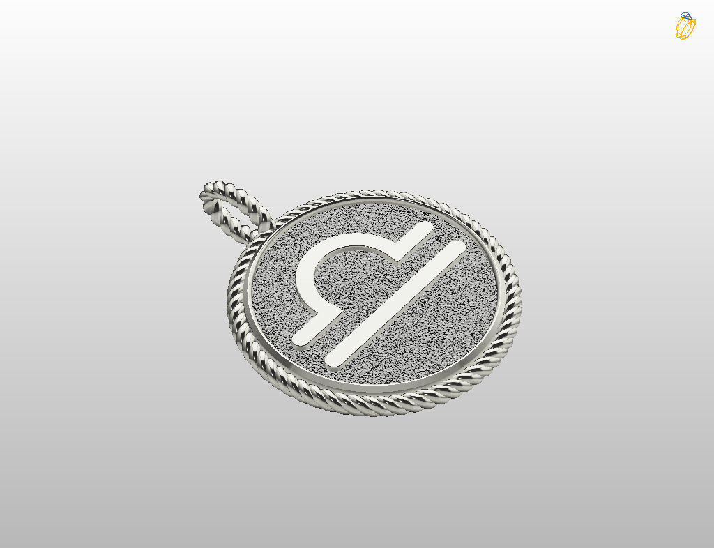 Zodiac Sign Pendant Scales libra 3D print model_29