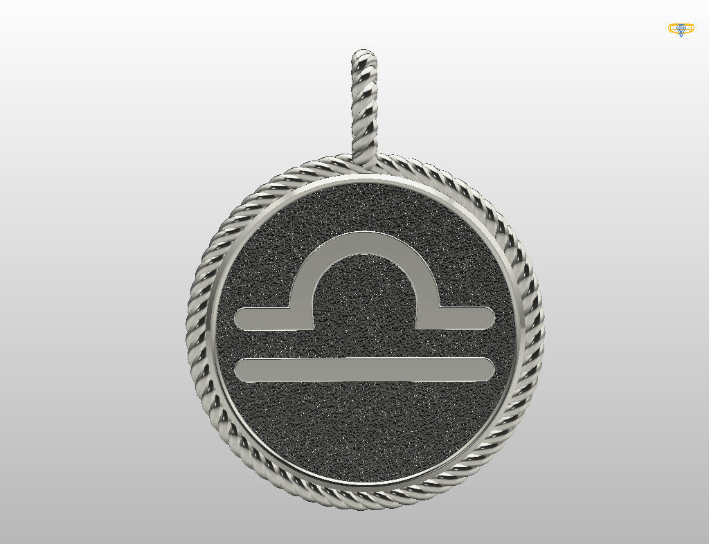 Zodiac Sign Pendant Scales libra 3D print model_28