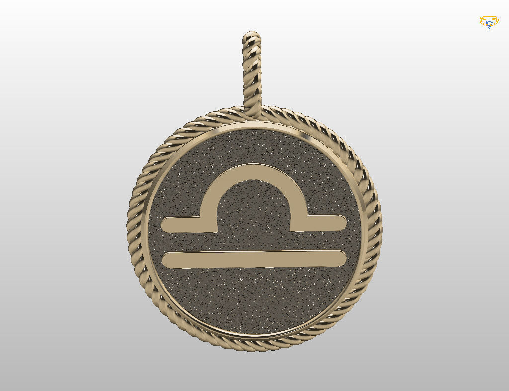 Zodiac Sign Pendant Scales libra 3D print model_26