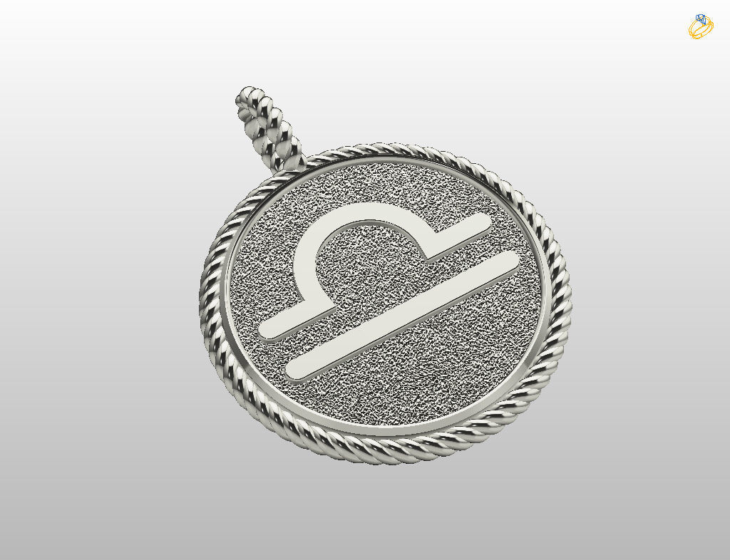 Zodiac Sign Pendant Scales libra 3D print model_27