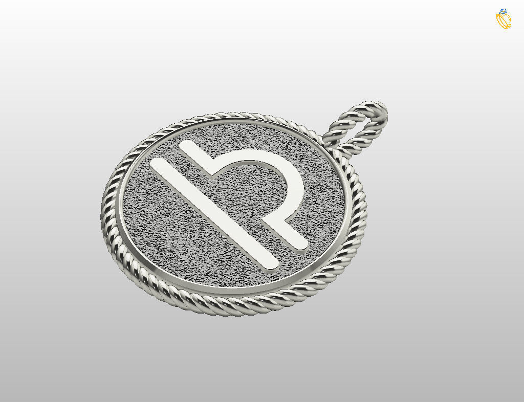 Zodiac Sign Pendant Scales libra 3D print model_4