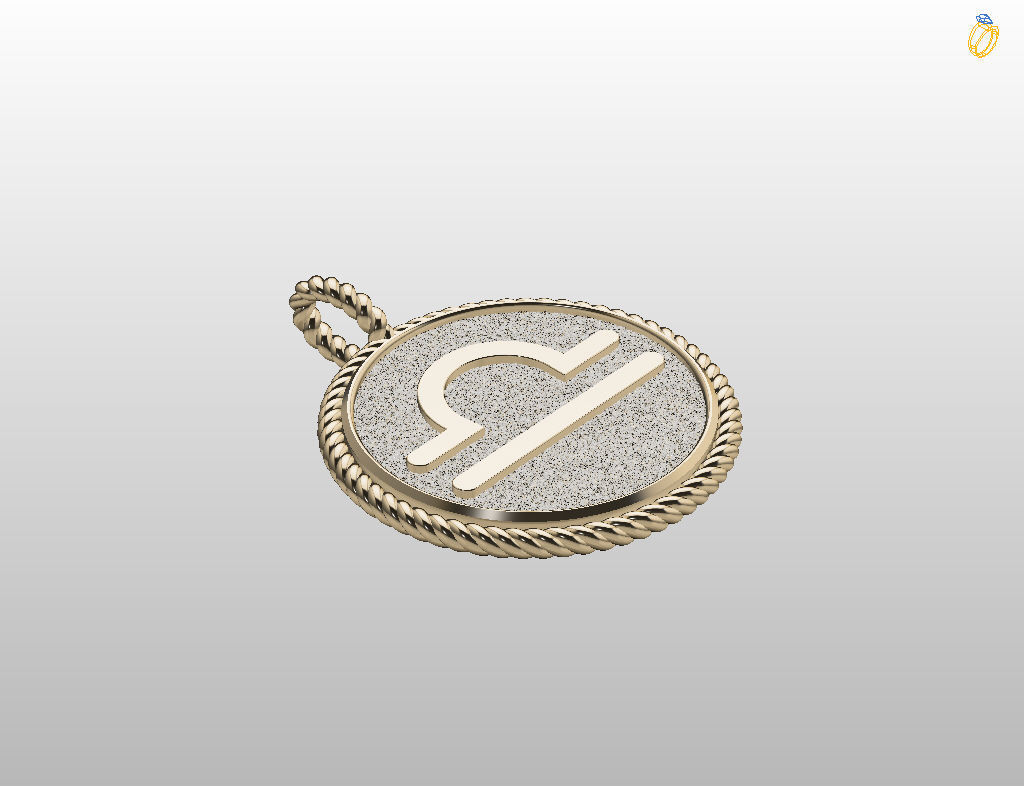 Zodiac Sign Pendant Scales libra 3D print model_24