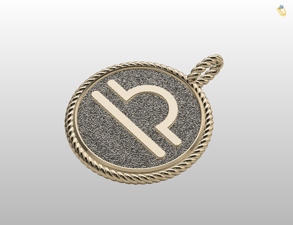 Zodiac Sign Pendant Scales libra 3D print model_25