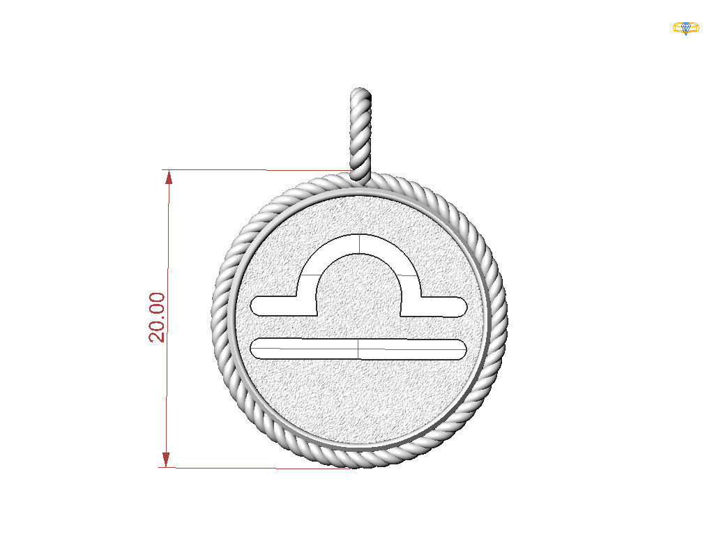 Zodiac Sign Pendant Scales libra 3D print model_20