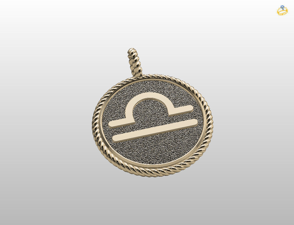 Zodiac Sign Pendant Scales libra 3D print model_22