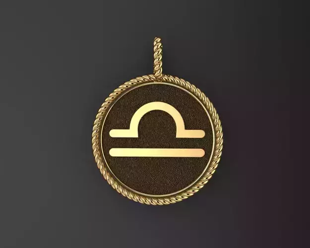 Zodiac Sign Pendant Scales libra 3D print model