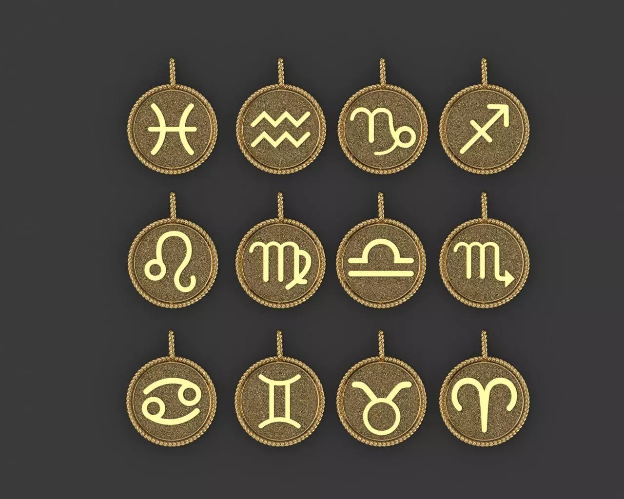 Collection of Zodiac sign pendants _0
