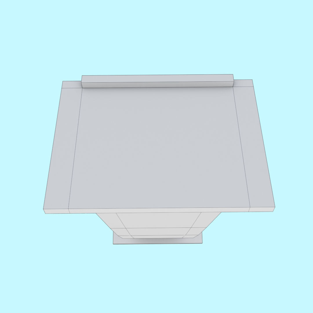 Wooden Curve Podium Low-poly 3D model_20