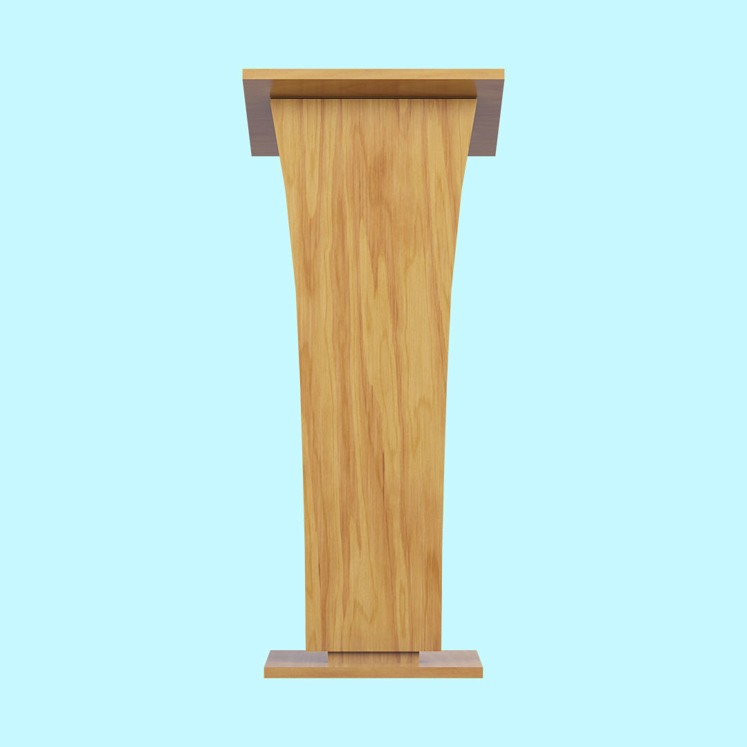 Wooden Curve Podium Low-poly 3D model_10