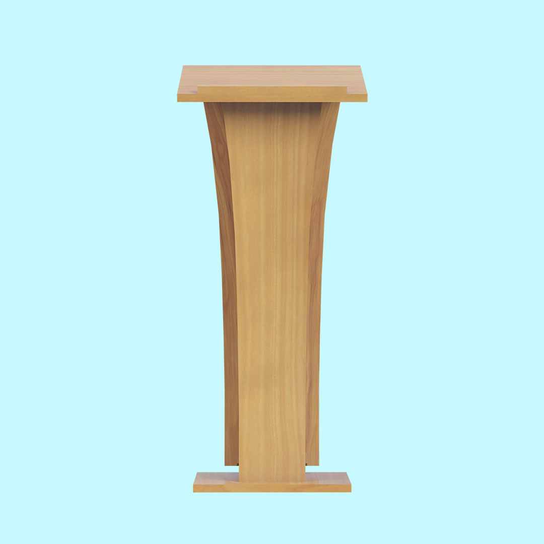 Wooden Curve Podium Low-poly 3D model_3