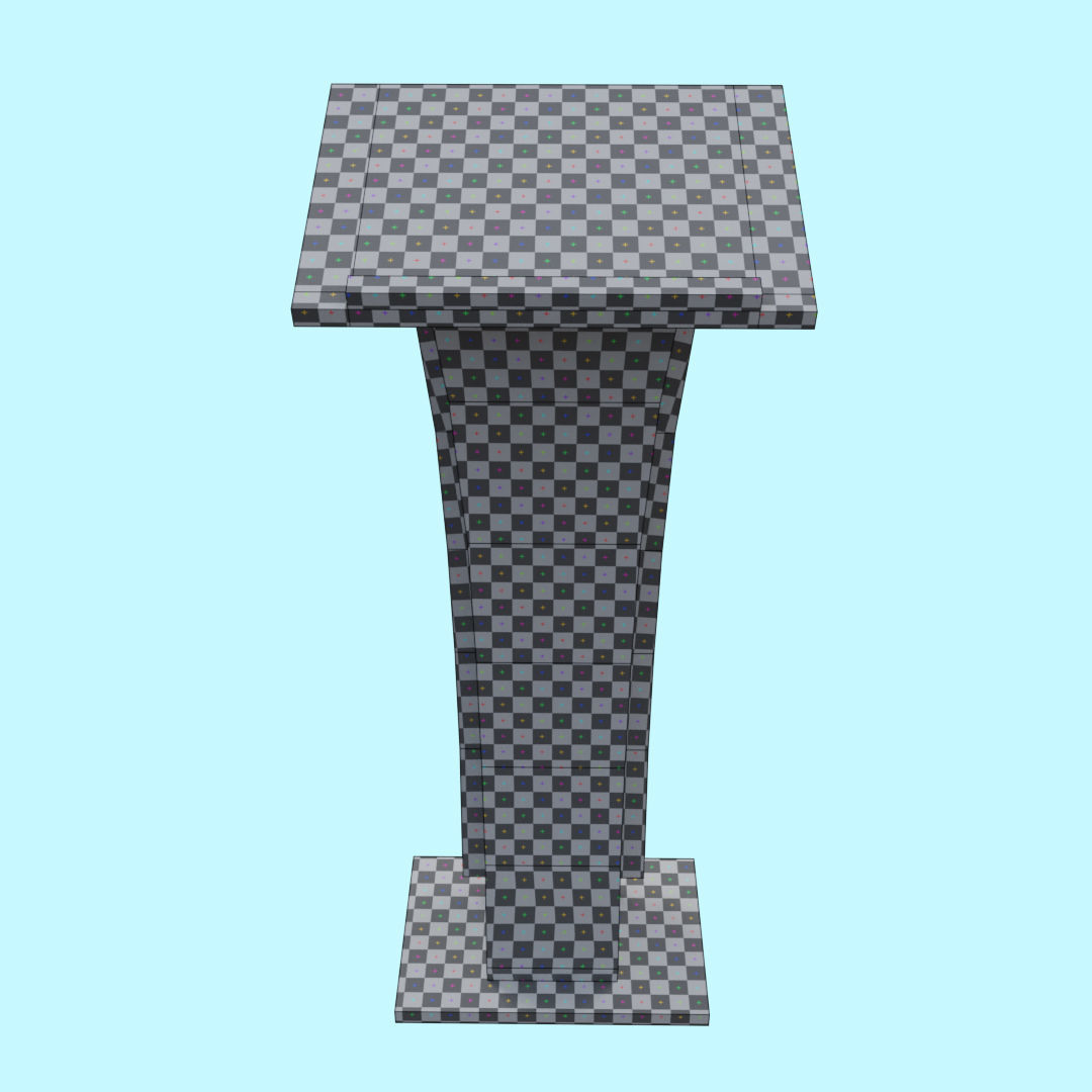 Wooden Curve Podium Low-poly 3D model_29