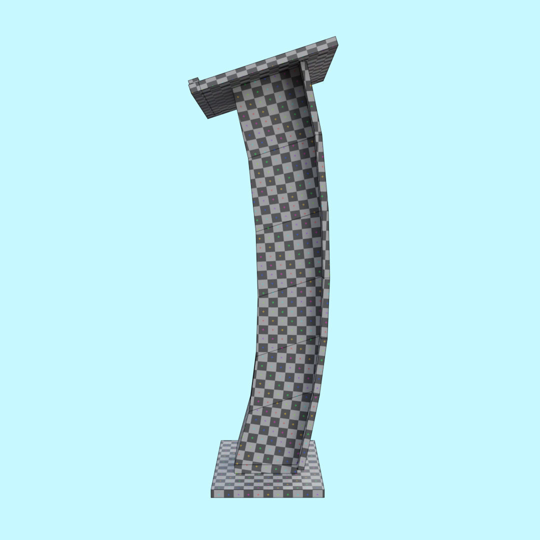Wooden Curve Podium Low-poly 3D model_30