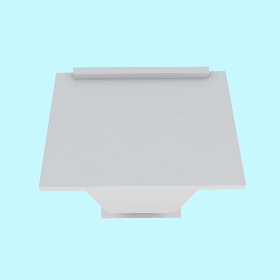 Wooden Curve Podium Low-poly 3D model_13