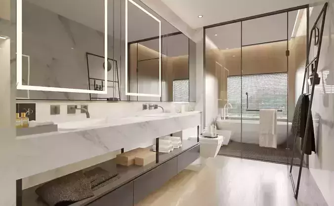Urban Modern White bathroom