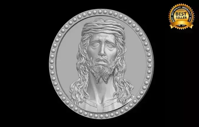 Jesus head on silver coin