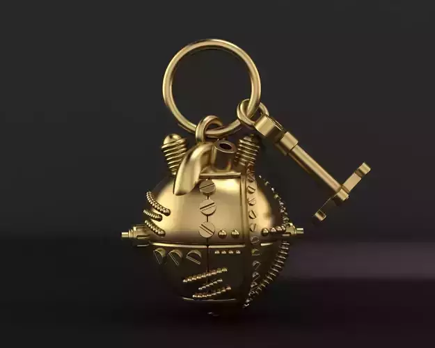 Mechanical heart pendant steampunk