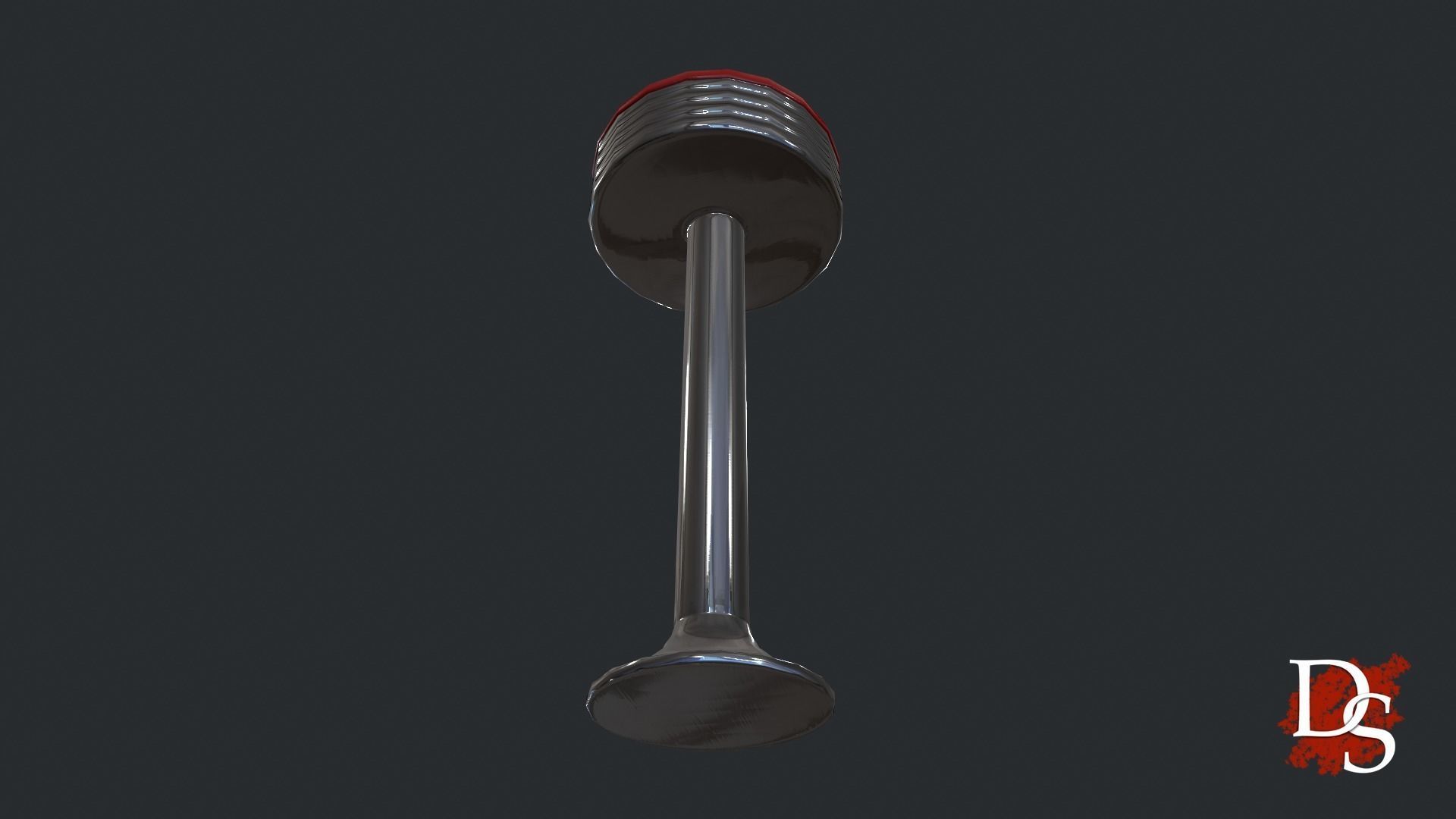 50s Retro Stool Low-poly 3D model_3