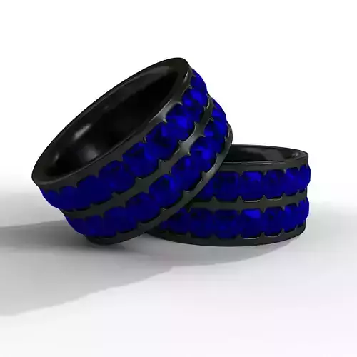 Blue Sapphire Ring Low-poly 3D model