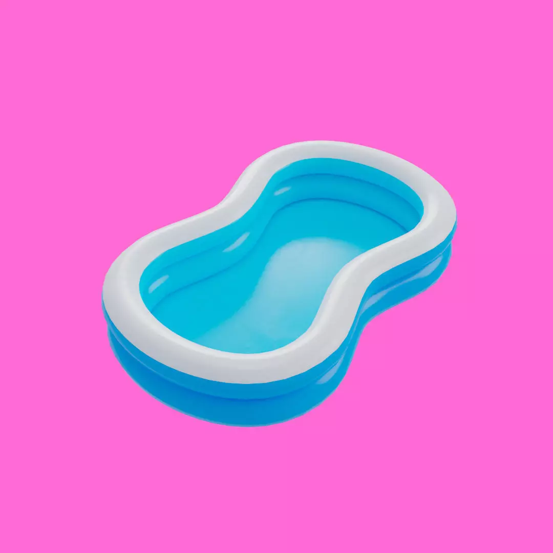 bowed Inflatable pool Low-poly 3D model