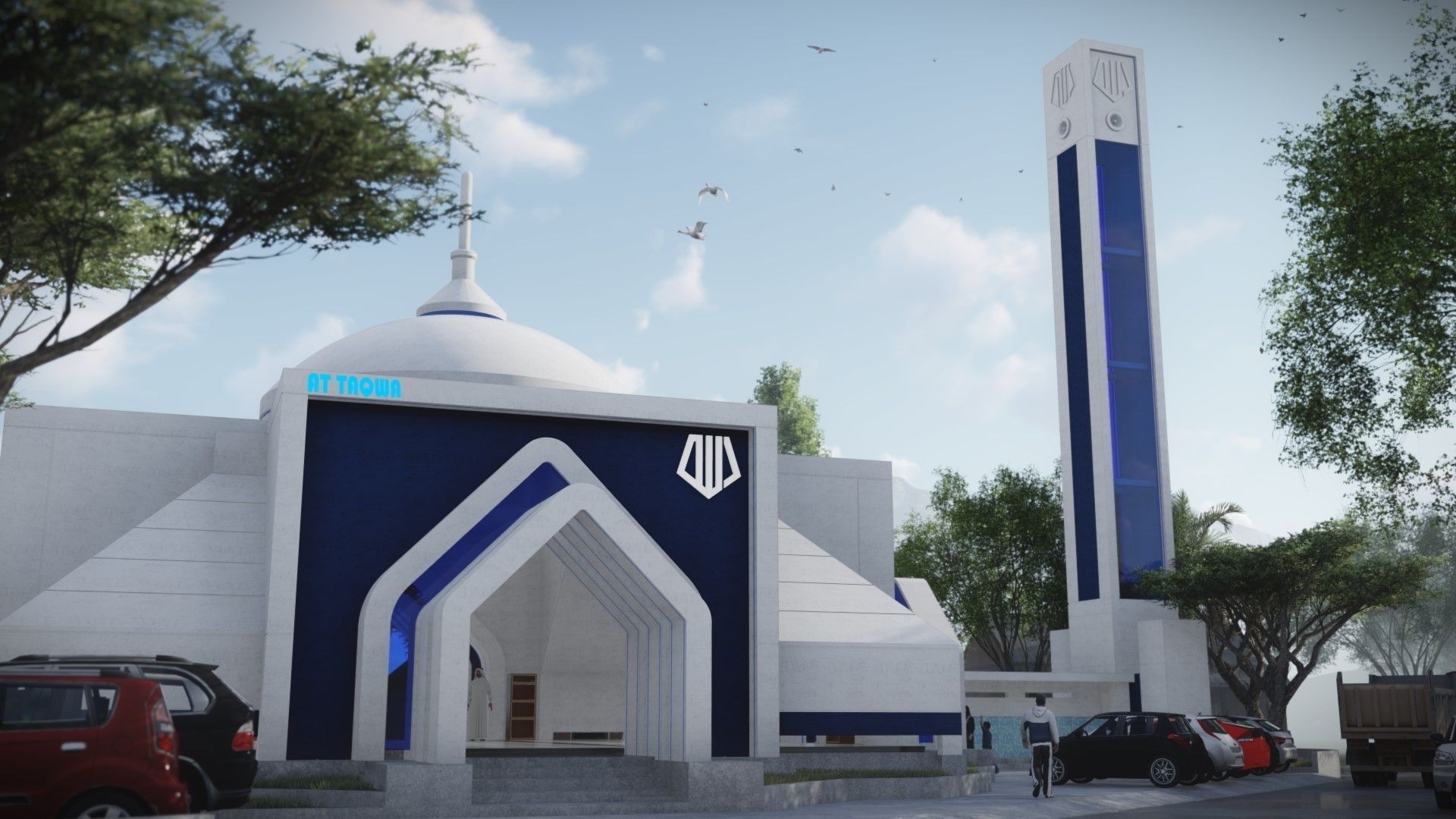 FUTURE MOSQUE Low-poly 3D model_3